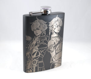Alphinaud and Alisaie from FFXIV Laser Engraved Flask