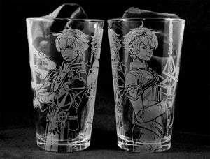 Alphinaud and Alisaie from FFXIV Laser Engraved Pint Glass