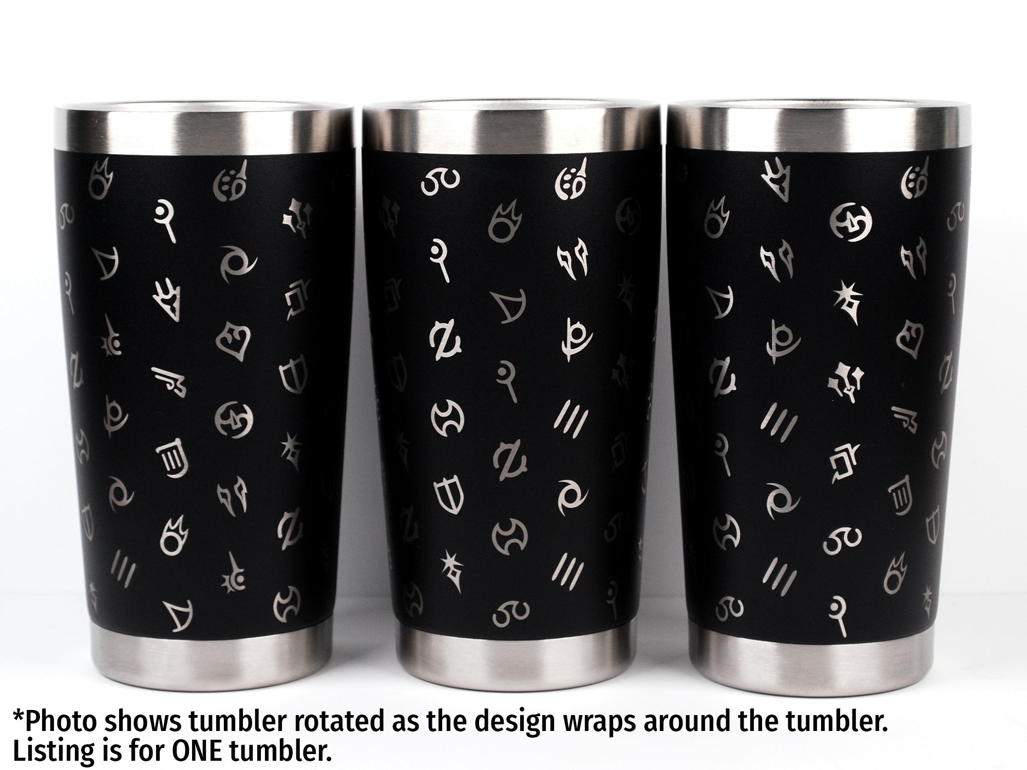 FFXIV Job Class Tile Pattern Laser Engraved Tumbler