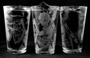 Link from Breath of the Wild Laser Engraved Pint Glass