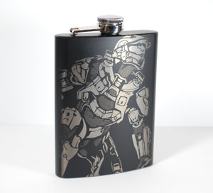Master Chief from Halo Laser Engraved Flask