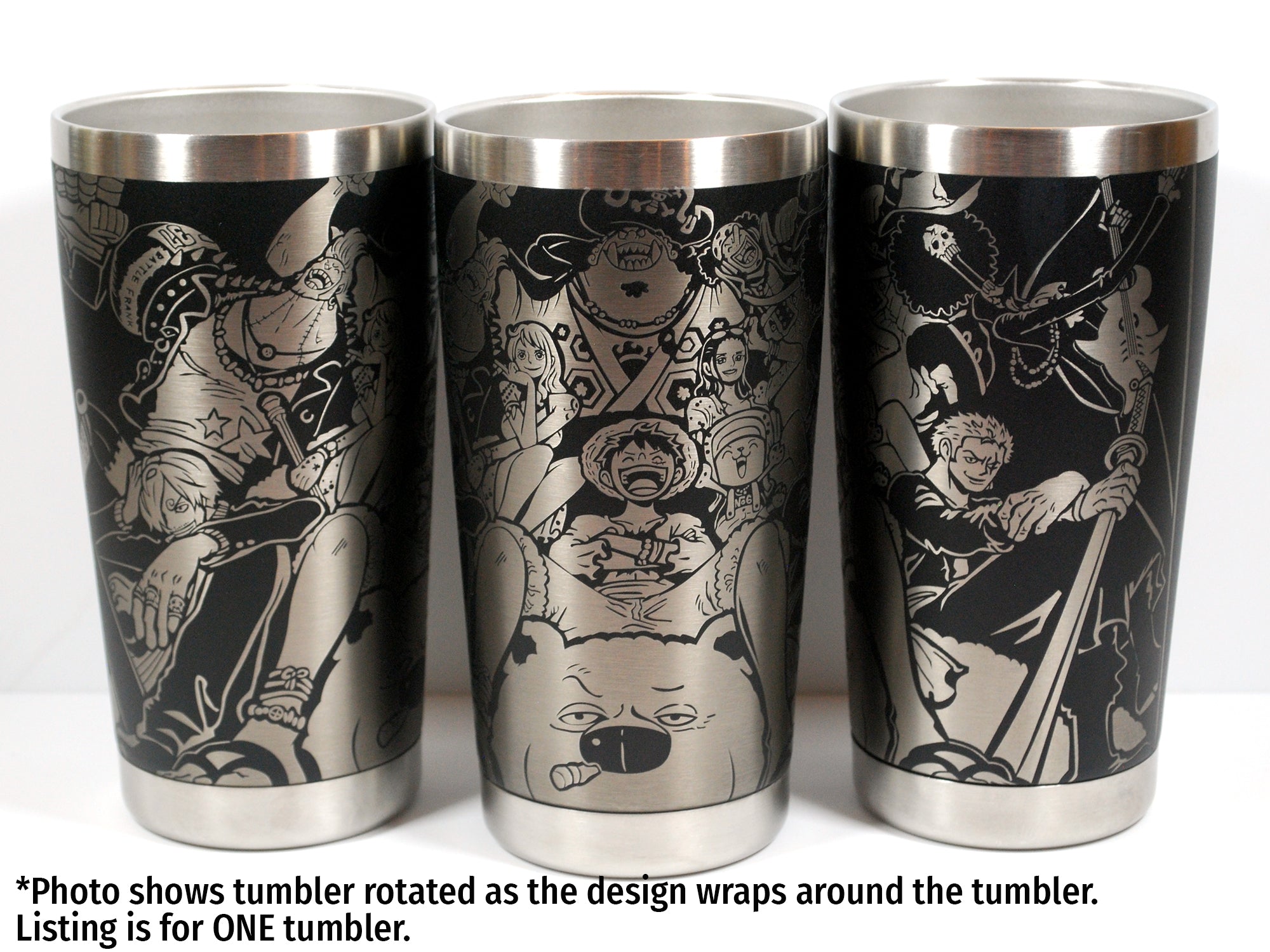 One Piece Laser Engraved Pint Glass or Insulated Tumbler