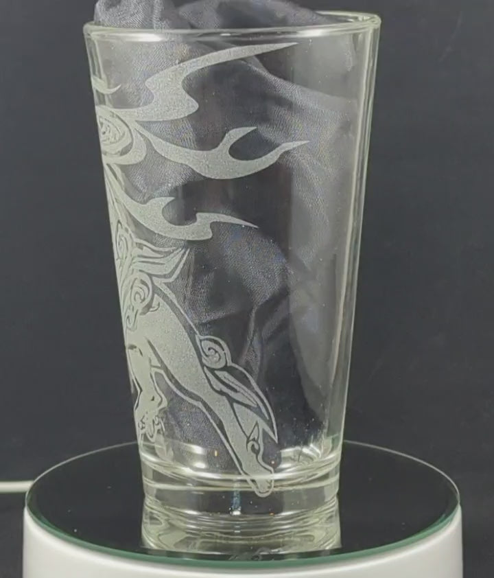 Amaterasu from Okami Laser Engraved Pint Glass