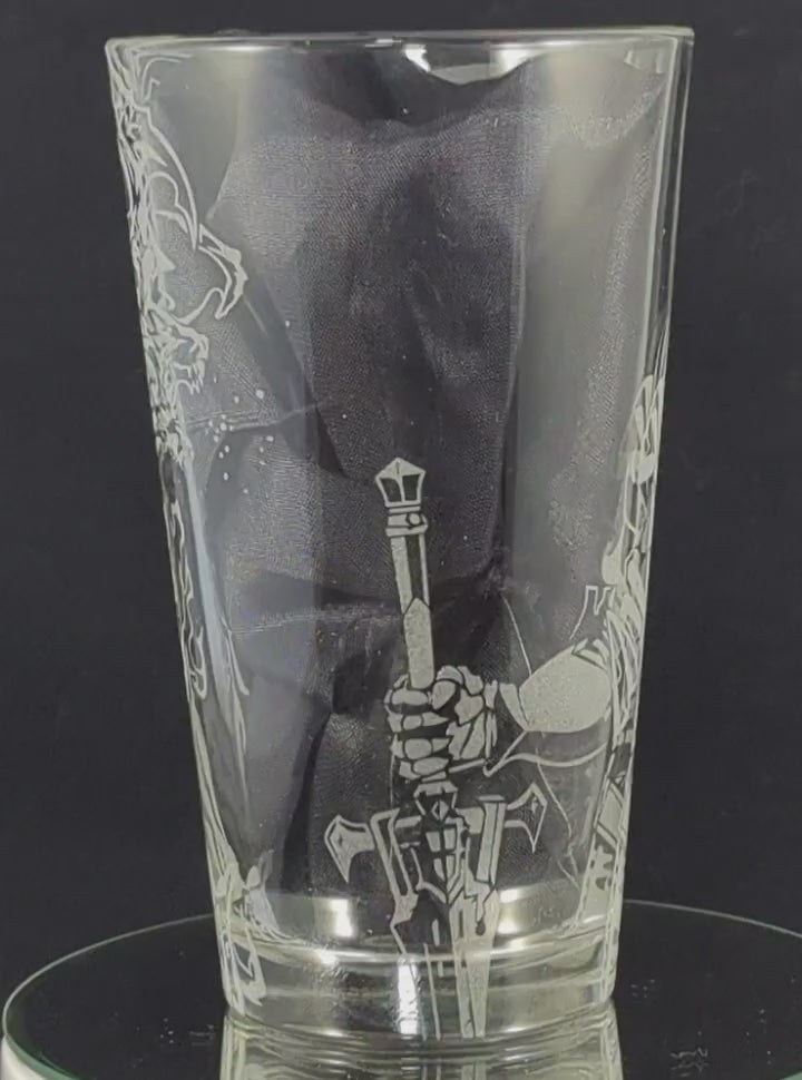 Clive and Ifrit from FFXVI Laser Engraved Pint Glass