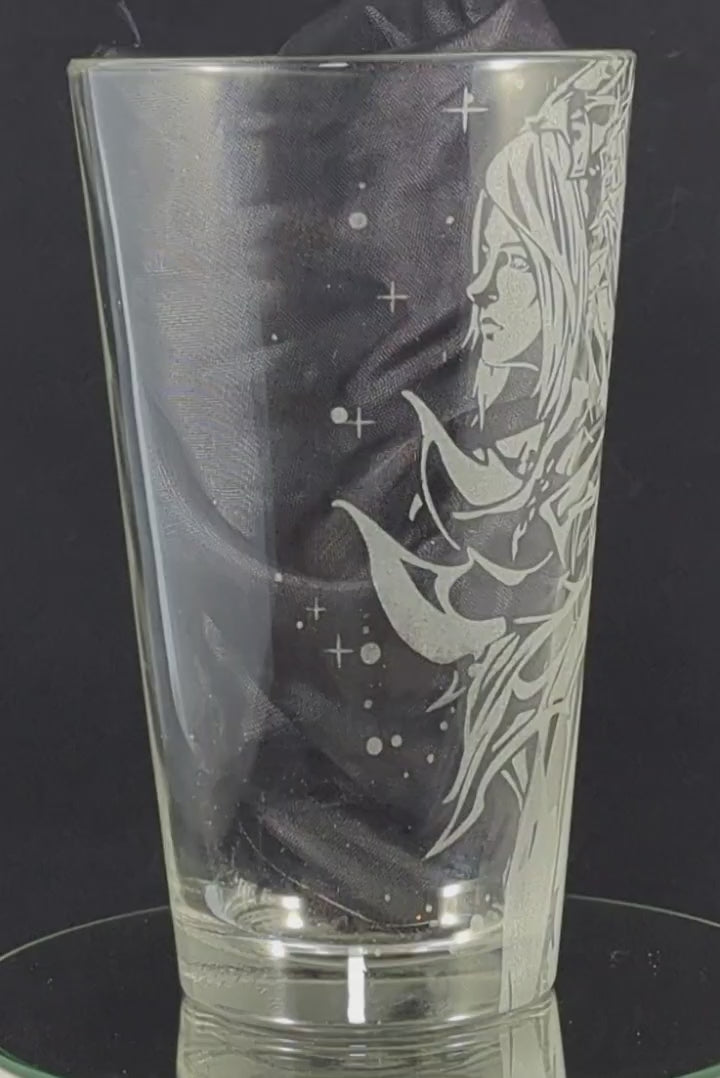 Jill and Shiva from FFXVI Laser Engraved Pint Glass