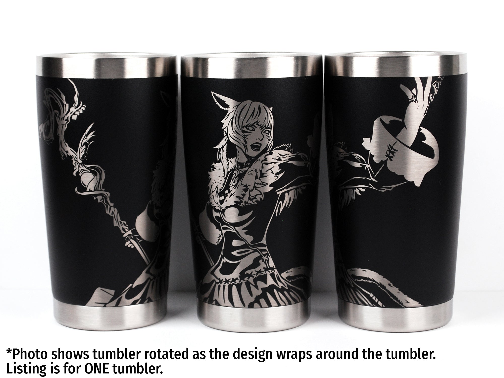 Y'shtola from FFXIV Laser Engraved Pint Glass, Flask, or Insulated Tumbler