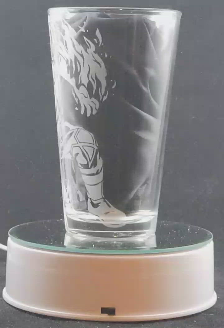 Todoroki from My Hero Academia Laser Engraved Pint Glass