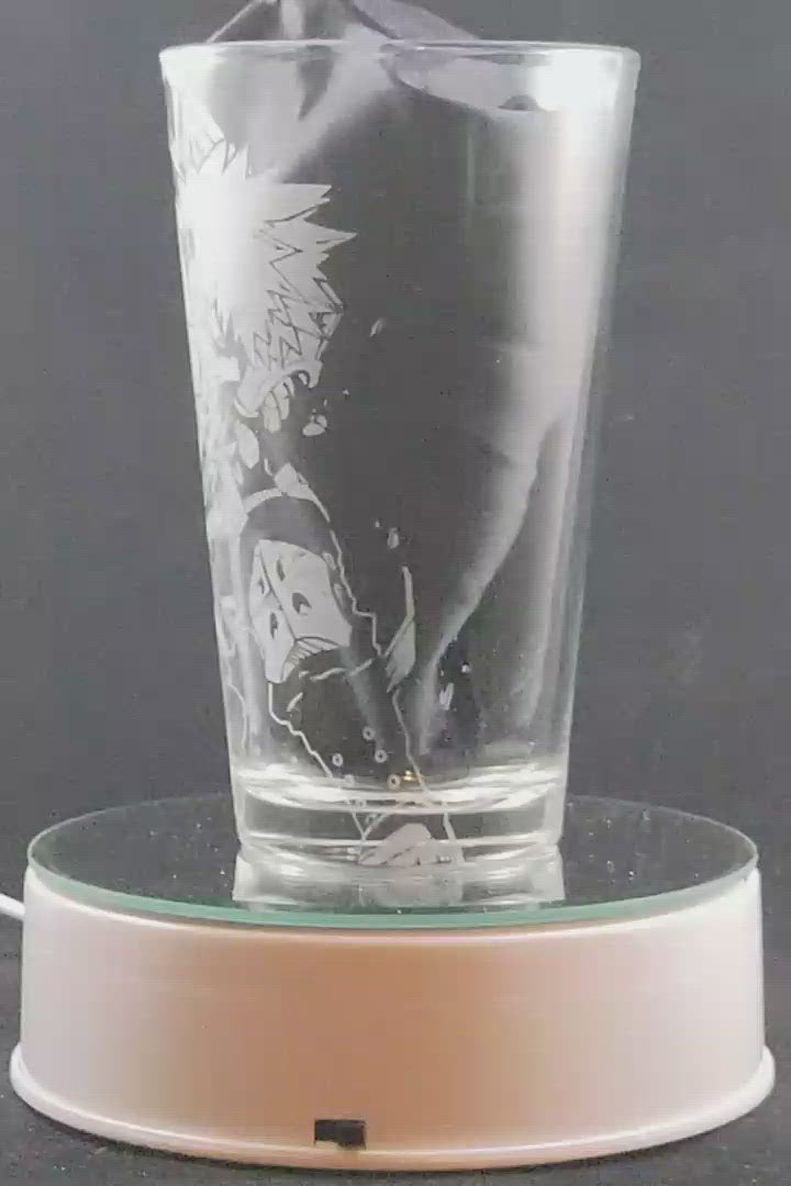 Bakugo from My Hero Academia Laser Engraved Pint Glass