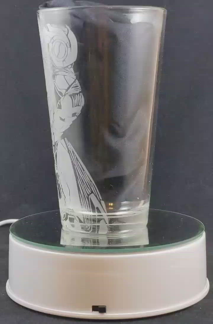 Metroid Dread Samus Laser Engraved Pint Glass