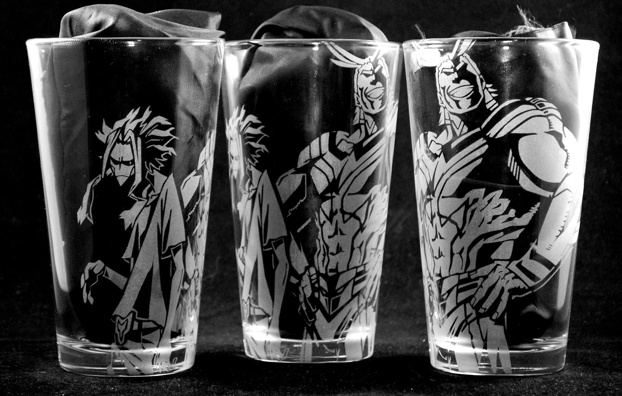 All Might from My Hero Academia Laser Engraved Pint Glass