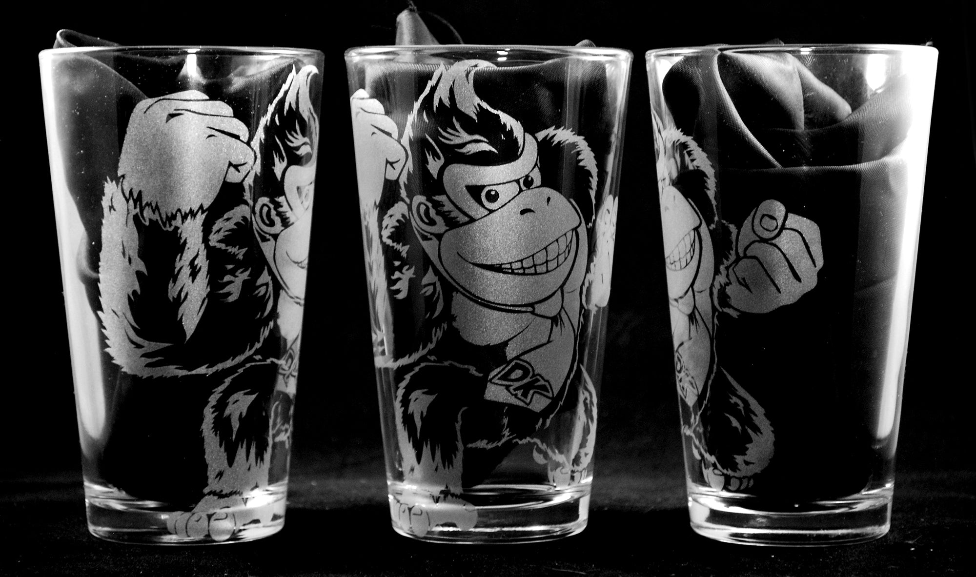 Donkey Kong Laser Engraved Pint Glass