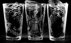 Lilith the Firehawk from Borderlands Laser Engraved Pint Glass