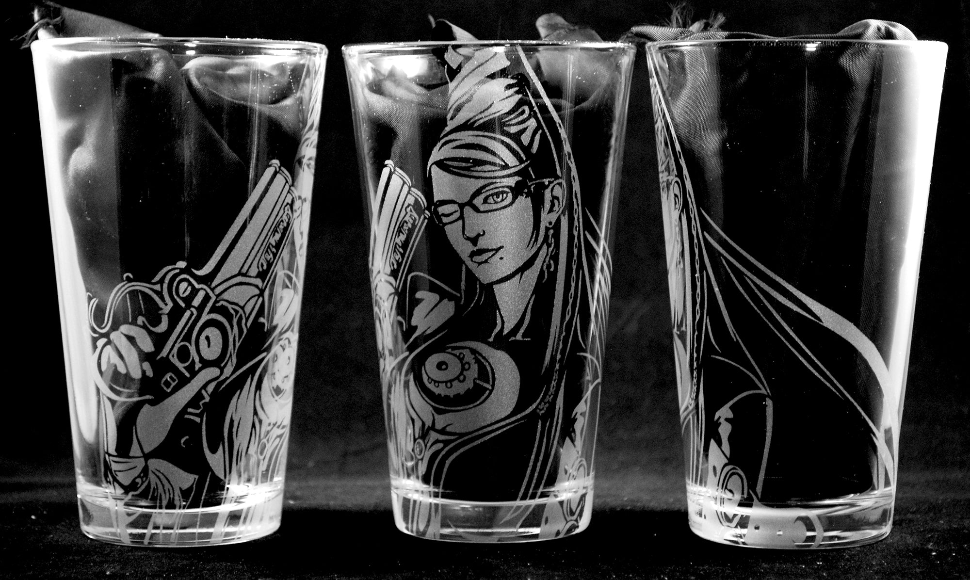 Bayonetta Laser Engraved Pint Glass