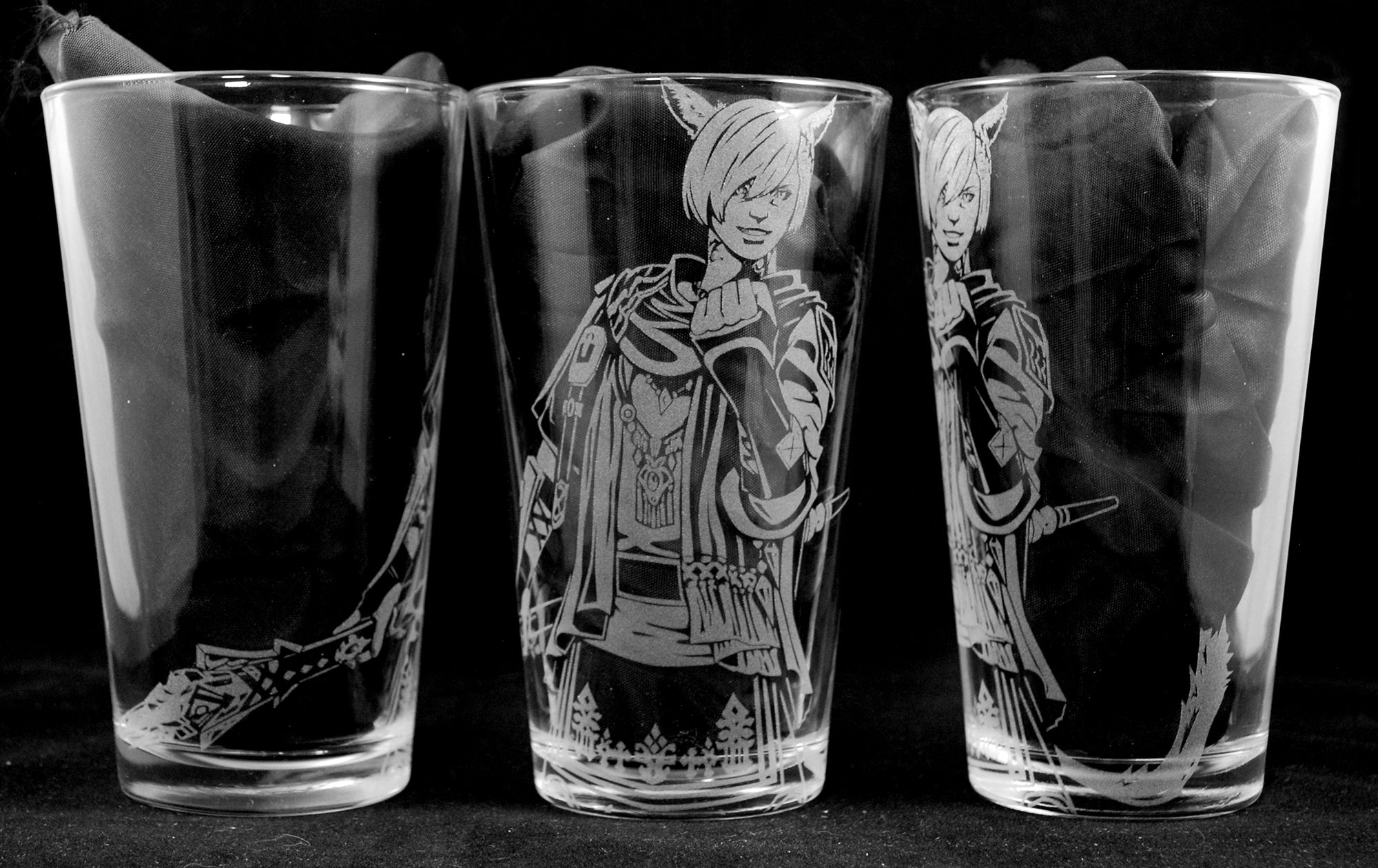 G'Raha Tia from FFXIV Laser Engraved Pint Glass