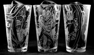 Jhin League of Legends Laser Engraved Pint Glass