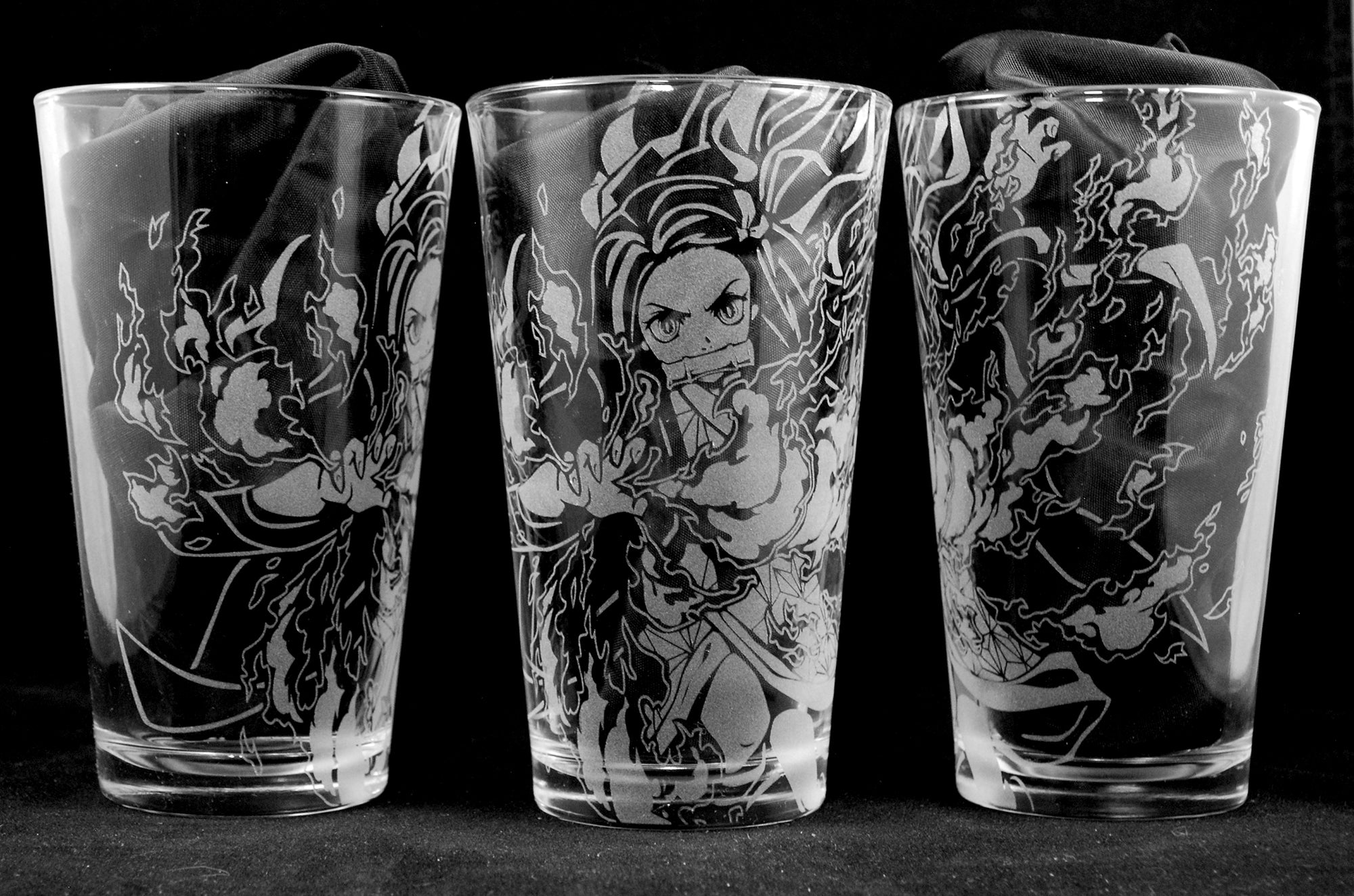 Nezuko from Demon Slayer Laser Engraved Pint Glass
