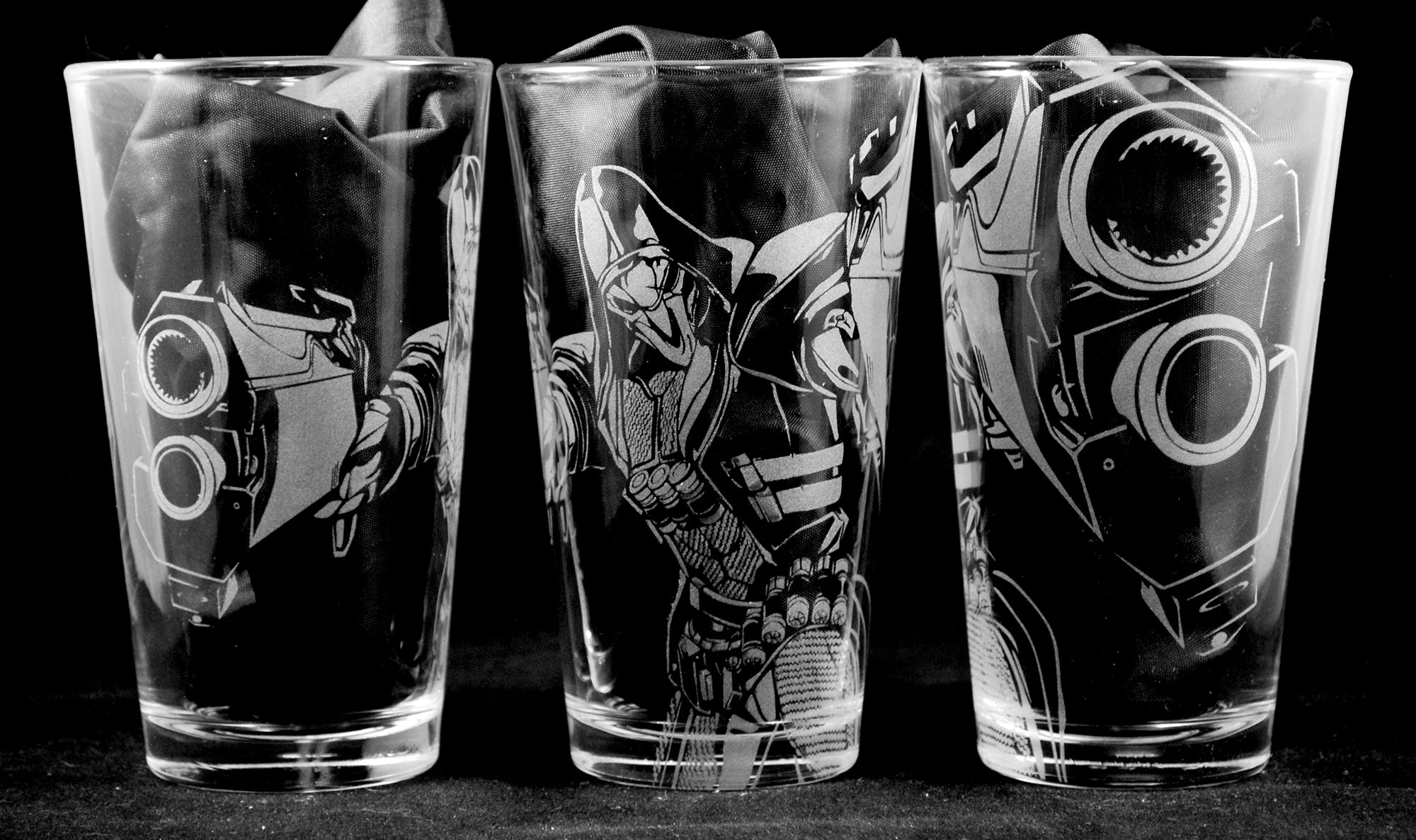 Reaper from Overwatch Laser Engraved Pint Glass