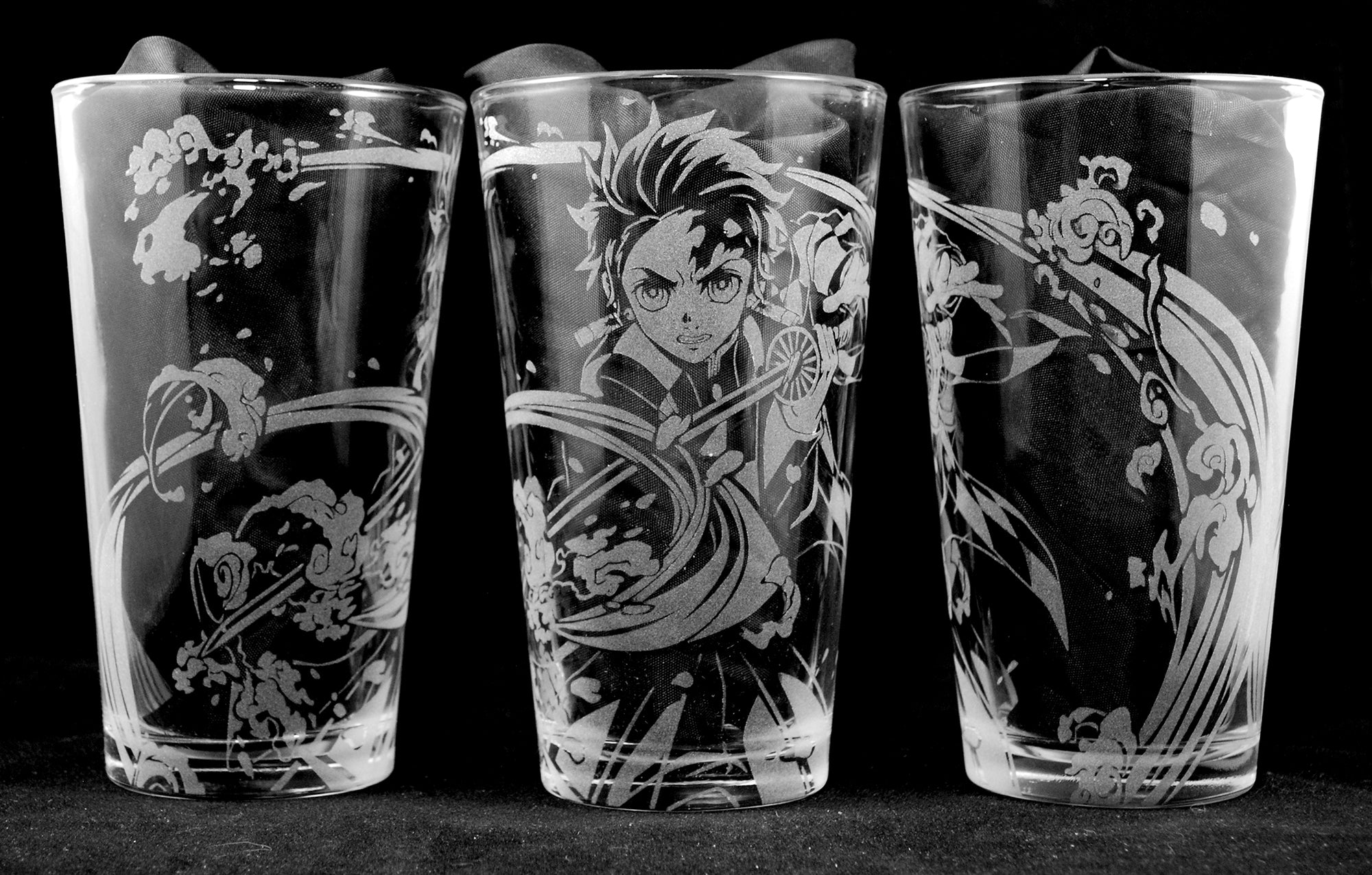 Tanjiro from Demon Slayer Laser Engraved Pint Glass