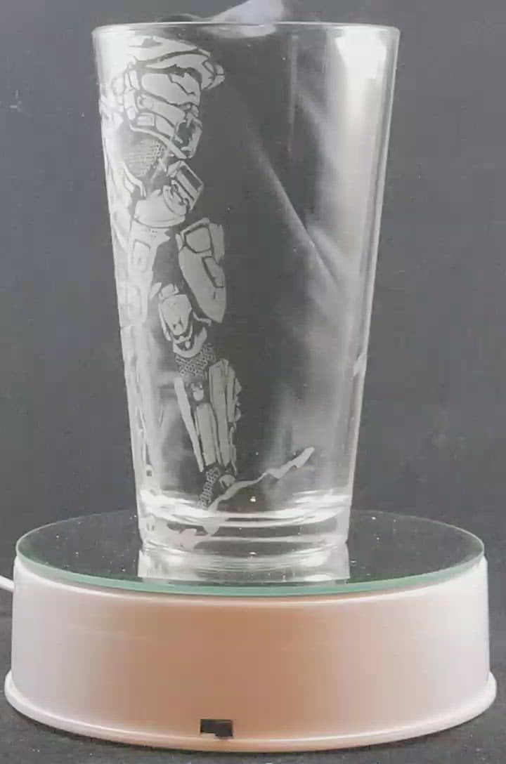 Master Chief from Halo Laser Engraved Pint Glass